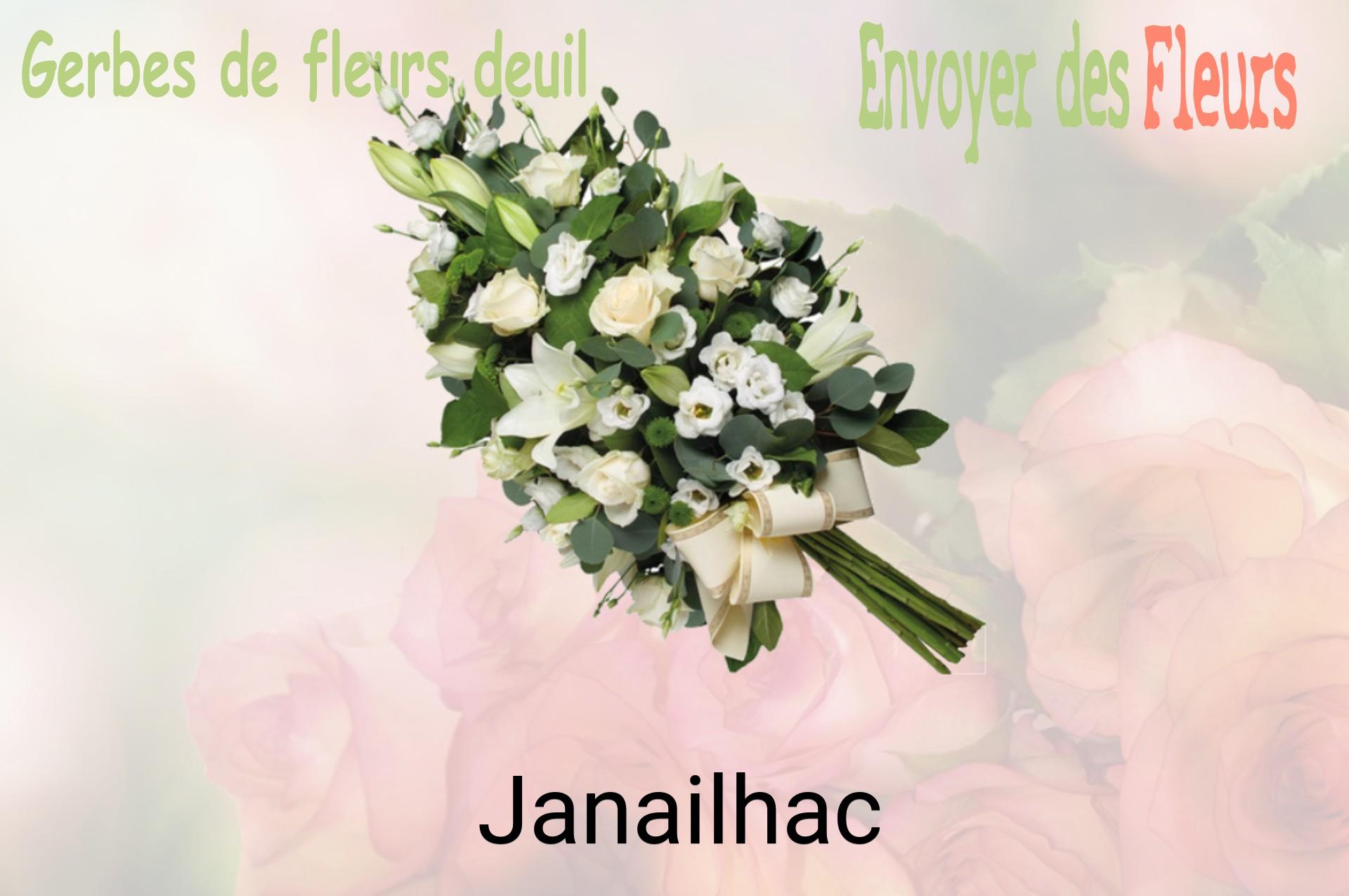 Gerbe de fleurs de deuil livrée à Janailhac